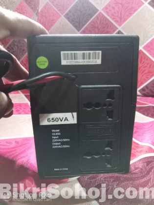 Powerpac 650VA Offline UPS with Plastic Body- Black